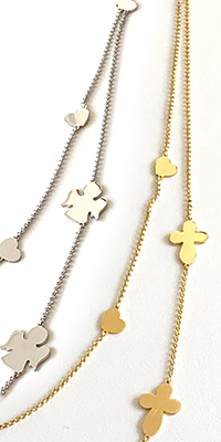 Sterling silver and gold necklaces
